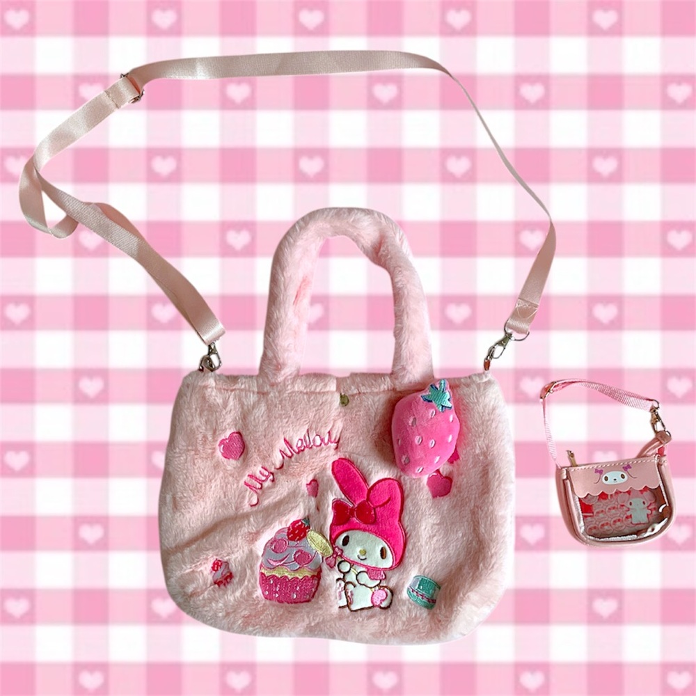My Melody Pink Plush Bag and Mini Ita Bag